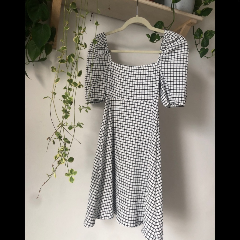 Grid Pattern Dress - image 1